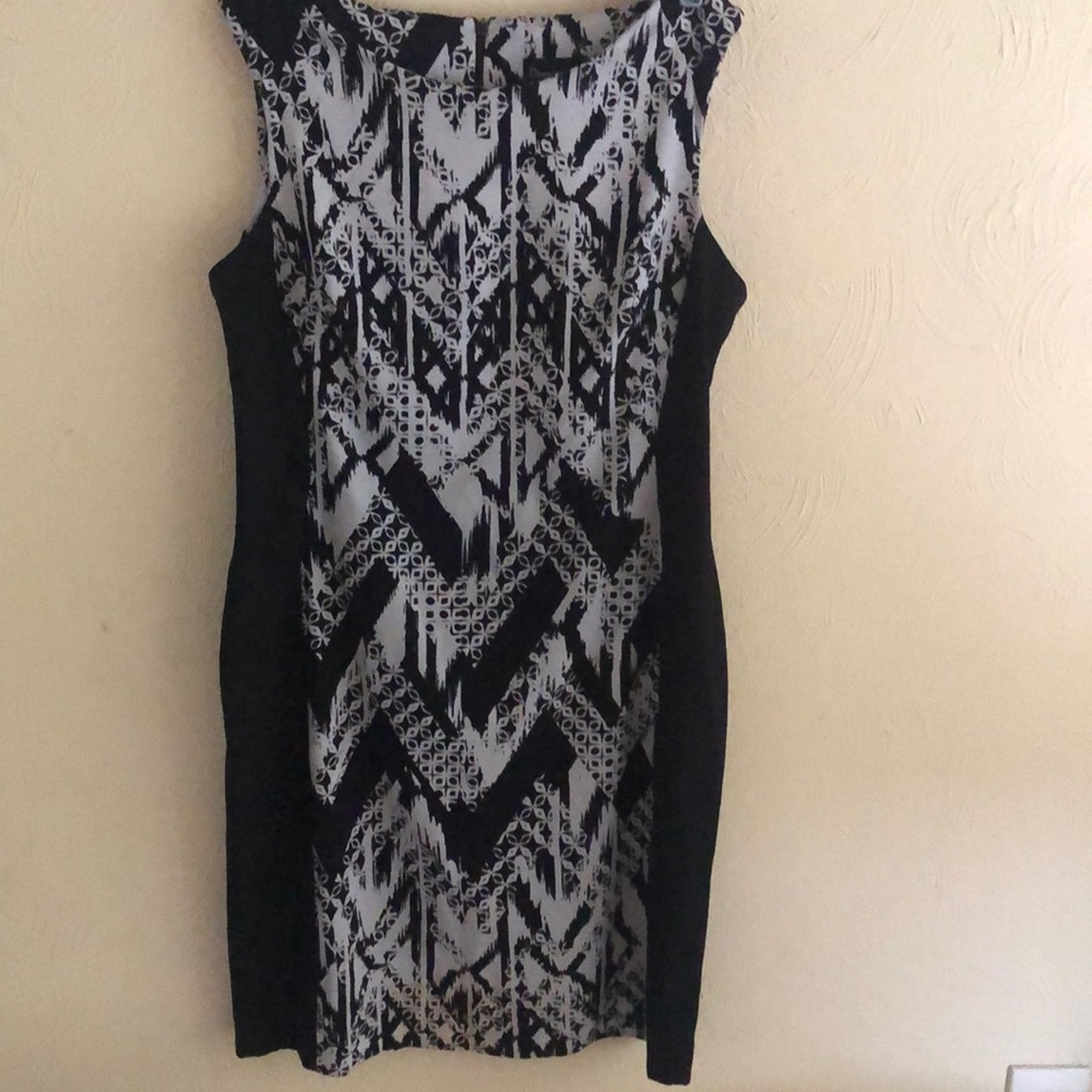 Black and white print dress